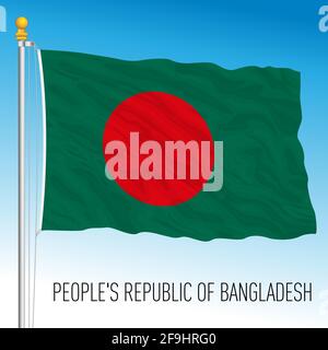 Drapeau national officiel du Bangladesh, pays asiatique, illustration vectorielle Illustration de Vecteur