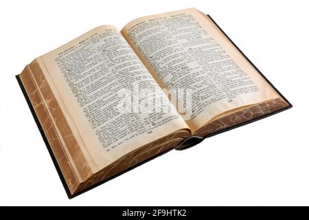 ancienne bible sur fond blanc Banque D'Images