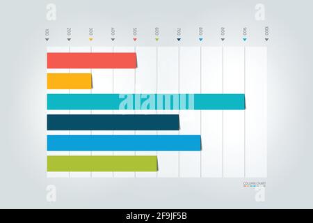 Graphique à colonnes, modèle de graphique pour infographies. Illustration de Vecteur