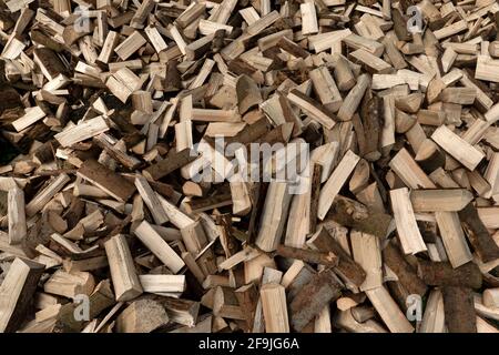 Tas de bois de chauffage en gros plan Banque D'Images