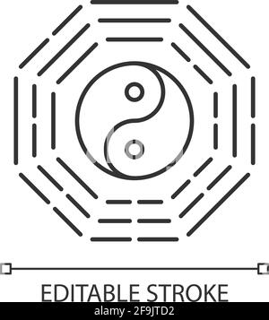 Icône linéaire Bagua Illustration de Vecteur