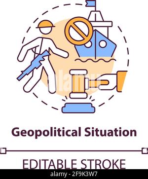 Icône de concept de situation géopolitique Illustration de Vecteur