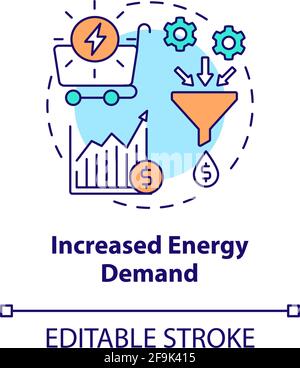 Icône de concept d'augmentation de la demande d'énergie Illustration de Vecteur