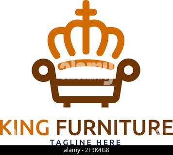 Logo Deisgn Vector King Furniture Illustration de Vecteur