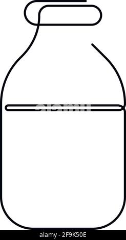 Dessin continu d'une ligne d'une bouteille ou d'un pot médical. Illustration vectorielle dessinée à la main pour équipement médical Illustration de Vecteur