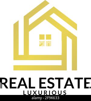 Logo Deisgn Vector Real Estate Illustration de Vecteur