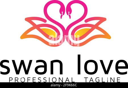 Logo Deisgn Vector Swan Love Illustration de Vecteur