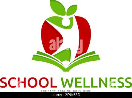 Logo Deisgn Vector School Wellness Illustration de Vecteur