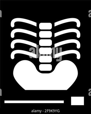 Rayons X d'une colonne vertébrale humaine, os de Roentgen. Illustration de l'icône vecteur plat. Symbole noir simple sur fond blanc. Rayons X d'une colonne vertébrale humaine, os de Roentgen Illustration de Vecteur