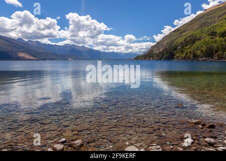 Vue panoramique du Lac Wanaka en Nouvelle-Zélande Banque D'Images