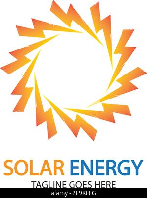 Modèle de conception du logo Sun Solar Energy. Design du logo Solar TECH Illustration de Vecteur