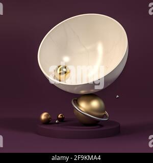 arrière-plan abstrait dans les formes géométriques solides. personne autour. rendu 3d. Banque D'Images