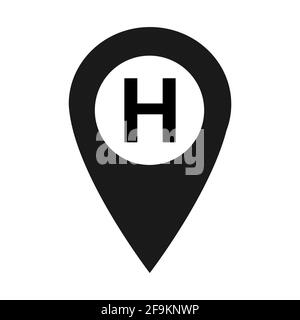 Symbole de croix d'hôpital, icône de santé médicale isolée sur fond blanc. Conception d'urgence . Illustration de Vecteur