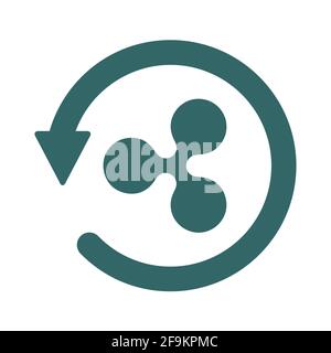 Icône de rétrofacturation, renvoyer de l'argent isolé sur fond blanc . Illustration de Vecteur