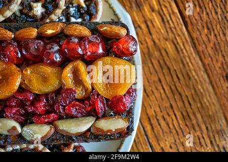 Exemple de gâteau riche aux fruits de Noël Banque D'Images