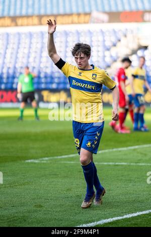 Brondby, Danemark. 18 avril 2021. Peter Bhur (29) de Brondby SI vu pendant le match 3F Superliga entre FC Brondby IF et Aarhus GF Brondby Stadion dans Brondby. (Crédit photo : Gonzales photo/Alamy Live News Banque D'Images