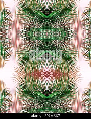 Motif abstrait feuilles de palmier vert Banque D'Images