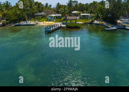 Vue aérienne du petit hôtel de Key Largo en Floride ÉTATS-UNIS Banque D'Images