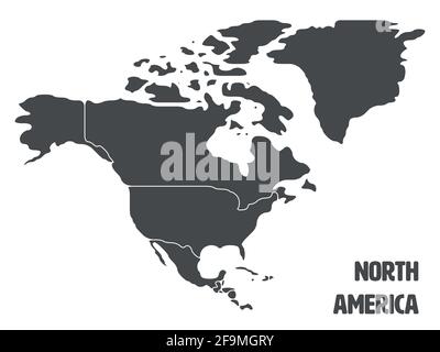 Carte lisse du continent nord-américain Illustration de Vecteur