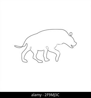 Icône Hyena minimaliste d'une ligne. Tatouage animal dessin de ligne. Hyena dessin à une ligne avec impression artistique continue, illustration vectorielle. Ligne unique gratuite Illustration de Vecteur