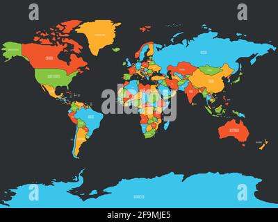 Carte du monde à bordure lisse simplifiée Illustration de Vecteur