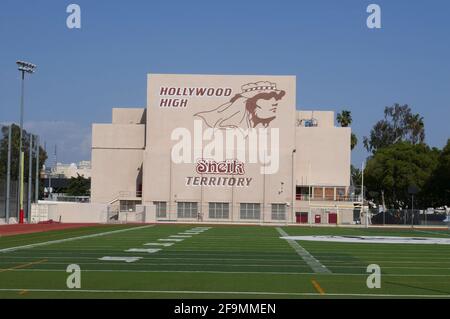 Hollywood, Californie, États-Unis 17 avril 2021 UNE vue générale de l'atmosphère de Hollywood High School dont les anciens élèves comprennent cher, Carol Burnett, Judy Garland, Lon Chaney Jr., Keith Carradine, Brandy, Frank Darapont, James Garner, John Huston, Stephanie Powers, Sarah Jessica Parker, Carole Lombard, Laurence Fishburne, Ricky Nelson, John Ritter, Lana Turner, Fay Wray et bien d'autres encore le 17 avril 2021 à Hollywood, Californie, États-Unis. Photo par Barry King/Alay stock photo Banque D'Images