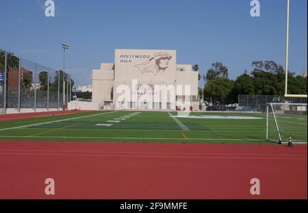 Hollywood, Californie, États-Unis 17 avril 2021 UNE vue générale de l'atmosphère de Hollywood High School dont les anciens élèves comprennent cher, Carol Burnett, Judy Garland, Lon Chaney Jr., Keith Carradine, Brandy, Frank Darapont, James Garner, John Huston, Stephanie Powers, Sarah Jessica Parker, Carole Lombard, Laurence Fishburne, Ricky Nelson, John Ritter, Lana Turner, Fay Wray et bien d'autres encore le 17 avril 2021 à Hollywood, Californie, États-Unis. Photo par Barry King/Alay stock photo Banque D'Images