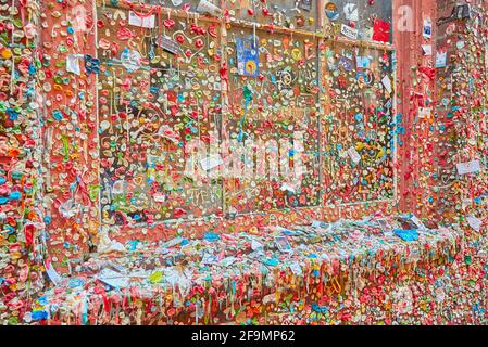 Détail du Market Theatre Gum Wall à Seattle Banque D'Images