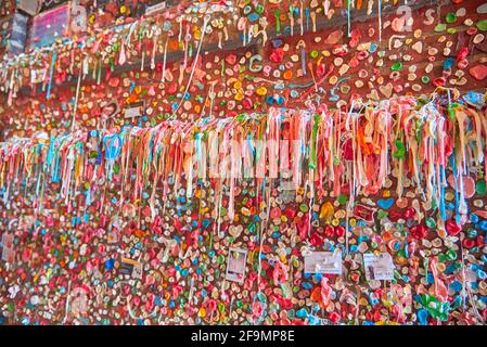 Détail du Market Theatre Gum Wall à Seattle Banque D'Images