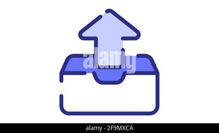 télécharger flèche vers le haut chargement d'une seule icône isolée avec tiret ou illustration de la conception vectorielle de style trait en pointillés Banque D'Images