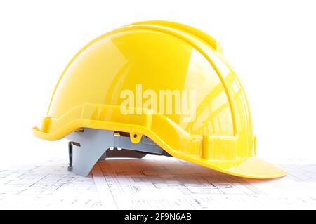 Casque de sécurité pour les ingénieurs, architectes et travailleurs industriels Banque D'Images