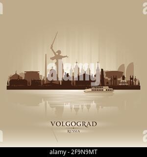 Volgograd Russie ville Skyline illustration vectorielle de silhouette Illustration de Vecteur