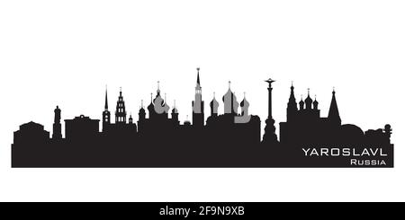 Silhouette vectorielle détaillée de la ville de Yaroslavl Russie Illustration de Vecteur