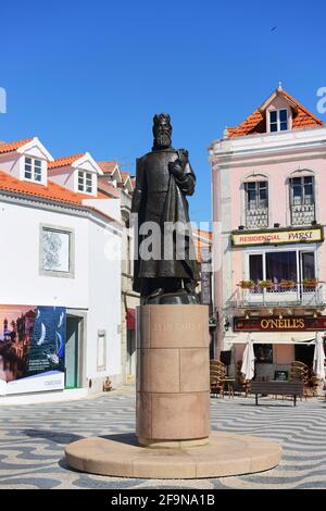 Statue de D.Pedro à Cascais, Portugal. Banque D'Images