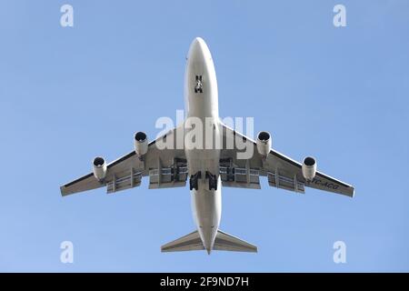 ISTANBUL, TURQUIE - 31 JANVIER 2021 : BOEING 747-481BDSF (CN 25641) D'ACT Airlines débarquant à l'aéroport Ataturk d'Istanbul. Banque D'Images
