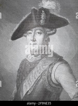 Friedrich Wilhelm, baron von Seydlitz (1721-1773), commandant de la cavalerie prussienne qui a grandement contribué aux victoires de Frédéric II le Grand pendant la guerre de sept ans (1756-63) et qui a fait de la cavalerie prussienne une force supérieure à celle de ses rivaux à l’étranger. Banque D'Images