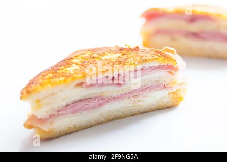 Sandwich monte cristo framboise gros plan Banque D'Images