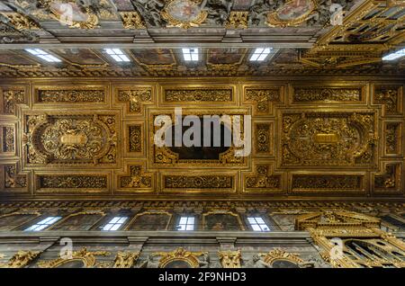 Florence, Italie.Intérieur de la basilique della Santissima Annunziata (église de Santissima Annunziata).Église catholique romaine avec beau art à Florence Banque D'Images