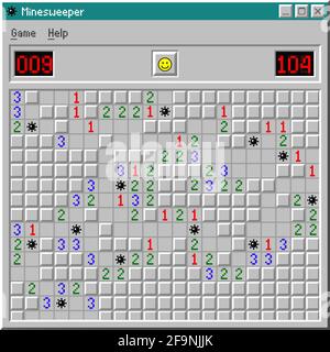 Aubier rétro. Logique de pixel classique amusant avec Numbers et bombes vintage extraction numérique. Illustration de Vecteur