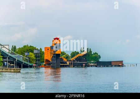 Vue sur la scène flottante sur le lac de Constance/Bodensee à Bregenz, Autriche. Banque D'Images