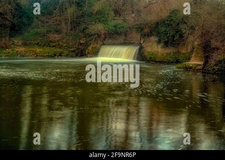 Débordement de la rivière Medway, près de Tonbridge dans le Kent, qui traverse les terres agricoles Banque D'Images