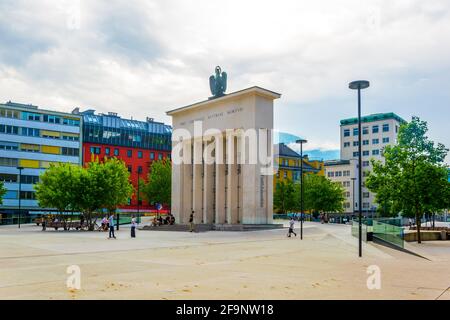 Befreiungsdenkmal - mémorial de la libération à Innsbruck, Autriche. Banque D'Images