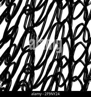 motif abstrait doodle vagues irrégulières chaotiques zigzags sur fond contrasté Banque D'Images