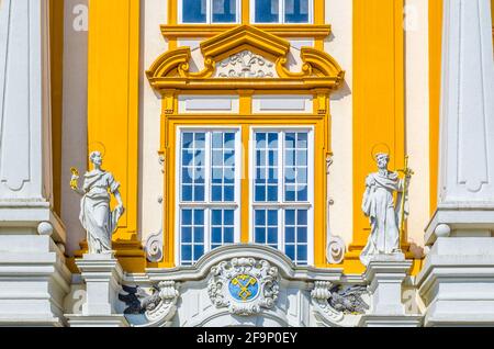 Melk Abbey Church détails en Basse-Autriche. L'abbaye de Melk est une abbaye bénédictine autrichienne, l'un des sites monastiques les plus célèbres au monde. Banque D'Images