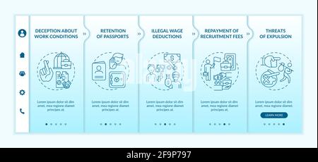 Modèle de vecteur d'intégration des violations des droits des travailleurs migrants Illustration de Vecteur