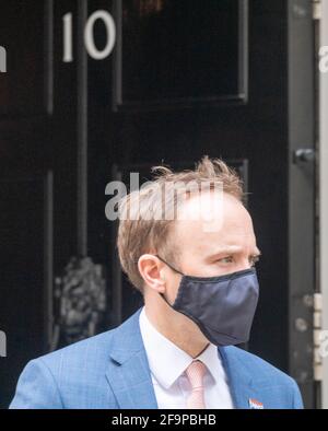 Londres, Royaume-Uni. 20 avril 2021. Matt Hancock, secrétaire à la Santé, quitte 10 Downing Street Londres UK crédit: Ian Davidson/Alay Live News Banque D'Images