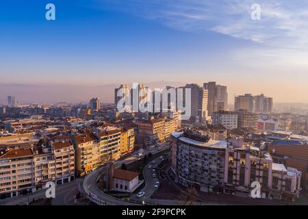 Vue panoramique aérienne de la ville de Bursa, Turquie Banque D'Images