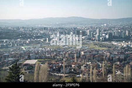 Vue panoramique aérienne de la ville de Bursa, Turquie Banque D'Images