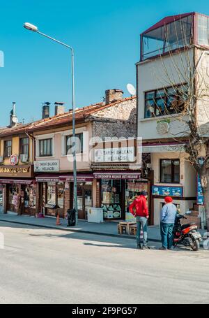 Maisons ottomanes traditionnelles dans l'ancien quartier d'Odunpazari à Eskisehir, Turquie centrale Banque D'Images