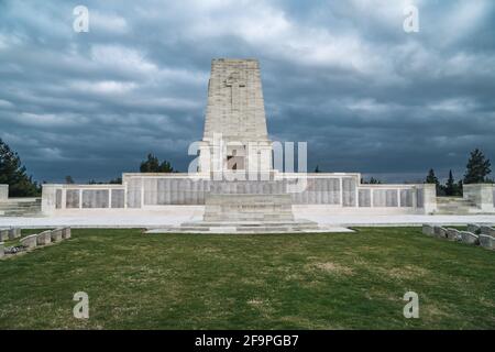 Gallipoli (Gelibolu), Turquie - 2 mars 2021 - cimetière des soldats de l'Empire britannique et de l'Anzac de la campagne Gallipoli de la première Guerre mondiale de 1915 Banque D'Images